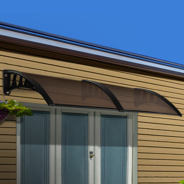 Instahut Window Door Awning Canopy 1m x 2.4m Brown