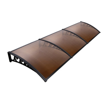 Instahut Window Door Awning UV Rain Resistant 1x3m Brown