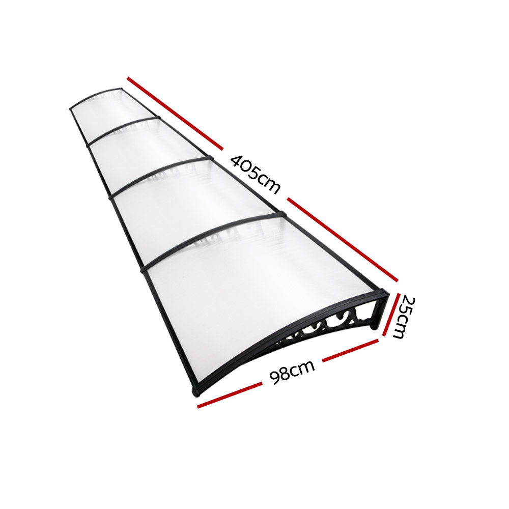 Instahut Window Door Awning Canopy 1x4m Transparent