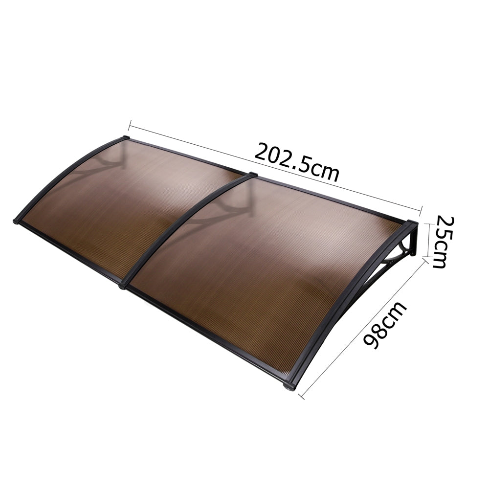 Instahut Window and Door Awning Canopy 1X2M Brown Black