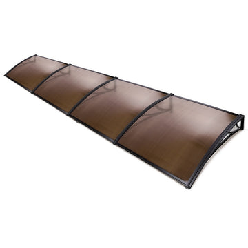 Instahut Window Awning Door Canopy UV Rain Resistant 1x4m Brown