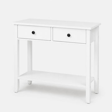 Artiss Console Table with Drawers and Shelf 80cm White