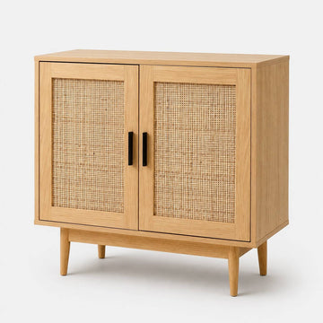 Artiss Rattan Buffet Sideboard with Woven Doors Oak 70cm