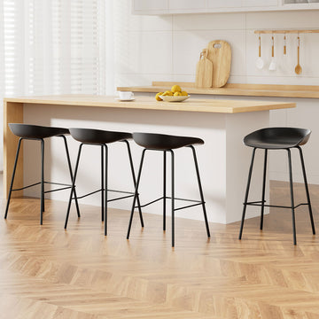 Artiss Bar Stools Set of 4 Backless Metal Kitchen Counter Stools Black