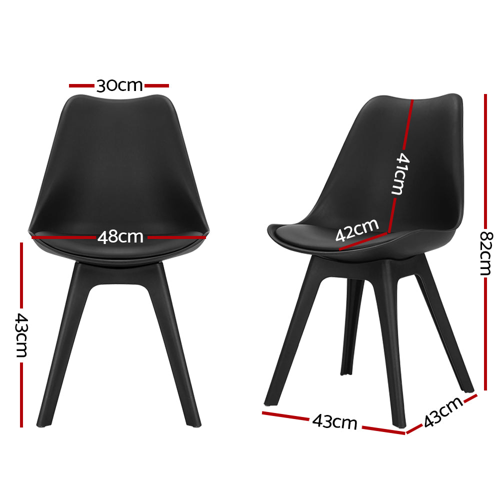 Artiss Dining Chairs Replica Eiffel Style PU Leather Black Set of 4