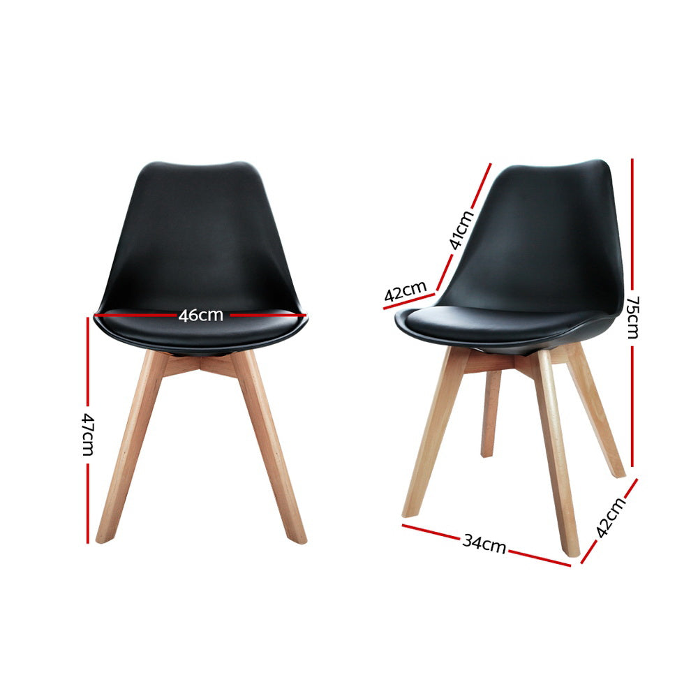 Artiss Dining Chairs Replica Eiffel Style PU Leather Black