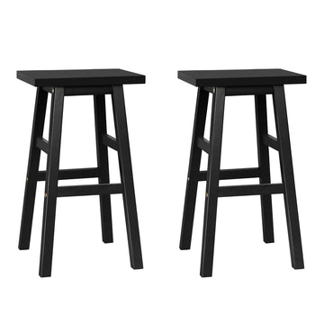 Artiss Backless Bar Stools Solid Beech Wood Kitchen Counter Black