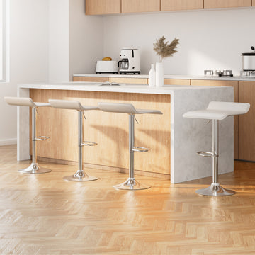 Artiss Backless Bar Stools Set of 4 Height Adjustable White