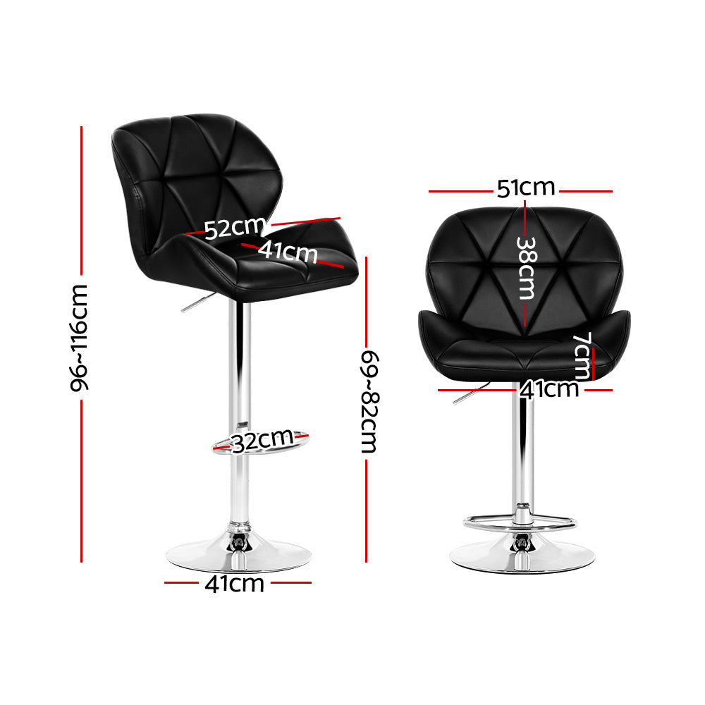 Artiss Bar Stools Gas Lift Height Adjustable Black