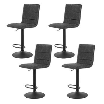Artiss Vintage PU Leather Bar Stool Gas Lift Adjustable Grey