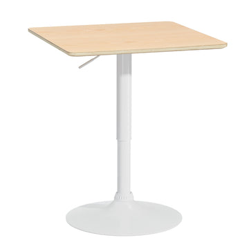 Artiss Adjustable Bar Table 60cm Square Pine Wood Gas Lift Swivel