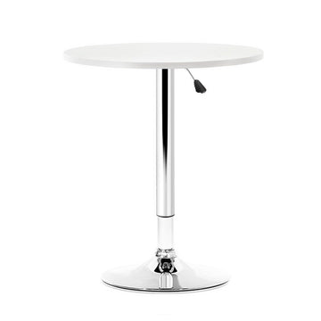 Artiss Gas Lift Bar Table White Round 60cm Height Adjustable
