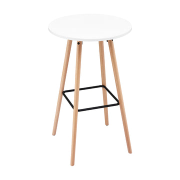 Artiss Round Bar Table 60x60cm 98cm Height MDF Beechwood White