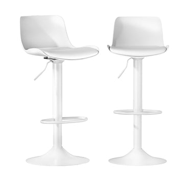 Artiss Bar Stools Gas Lift Height Adjustable White Set of 2