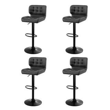Artiss Gas Lift Bar Stool Padded PU Leather Grey