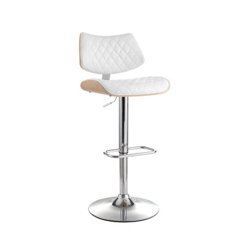 Artiss Quilla Bar Stool White PU Leather Bentwood