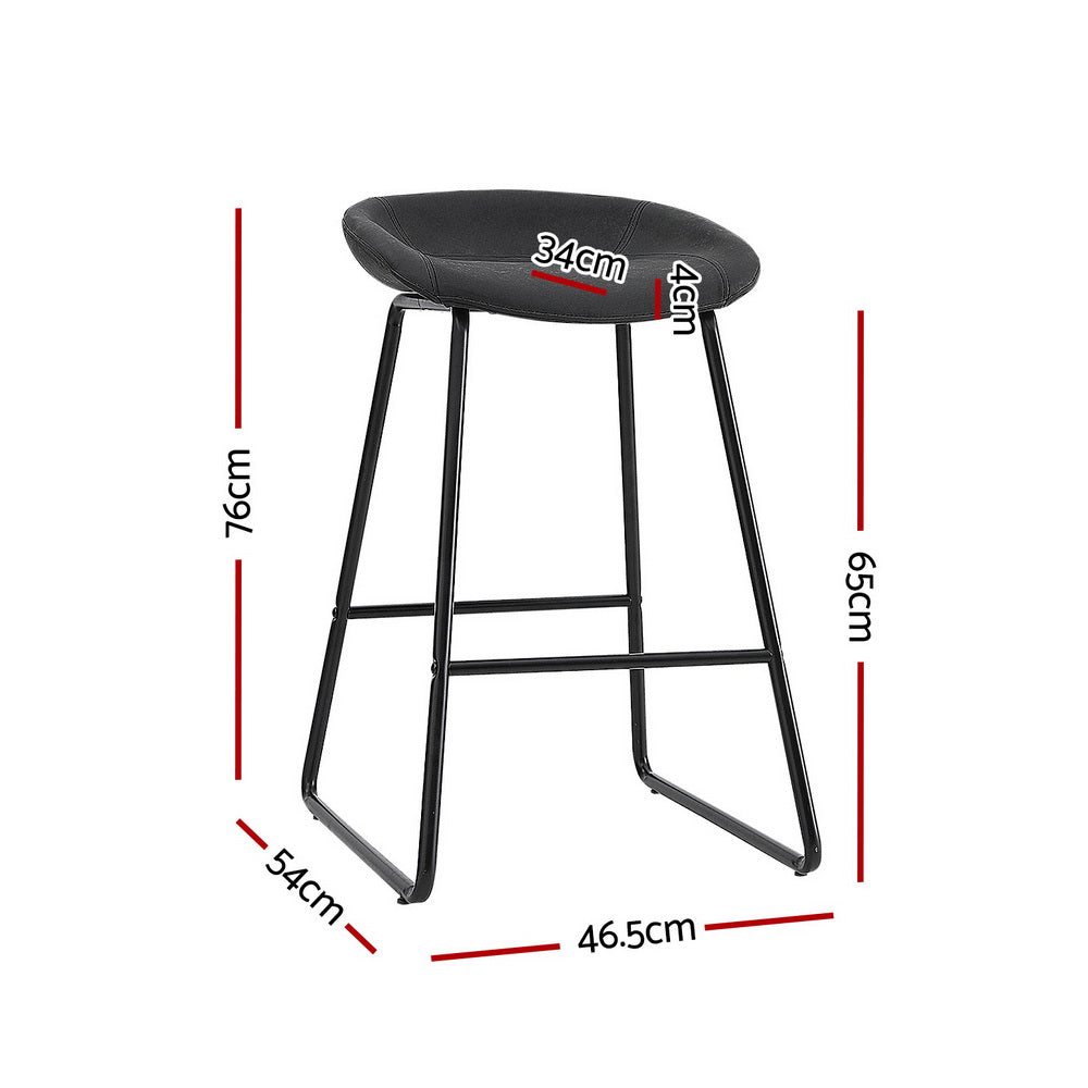 Artiss Bar Stools Set of 4 PU Leather Metal Frame Black
