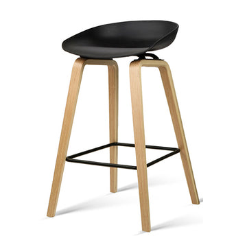 Artiss Bentwood Bar Stool PP Seat Metal Footrest Black
