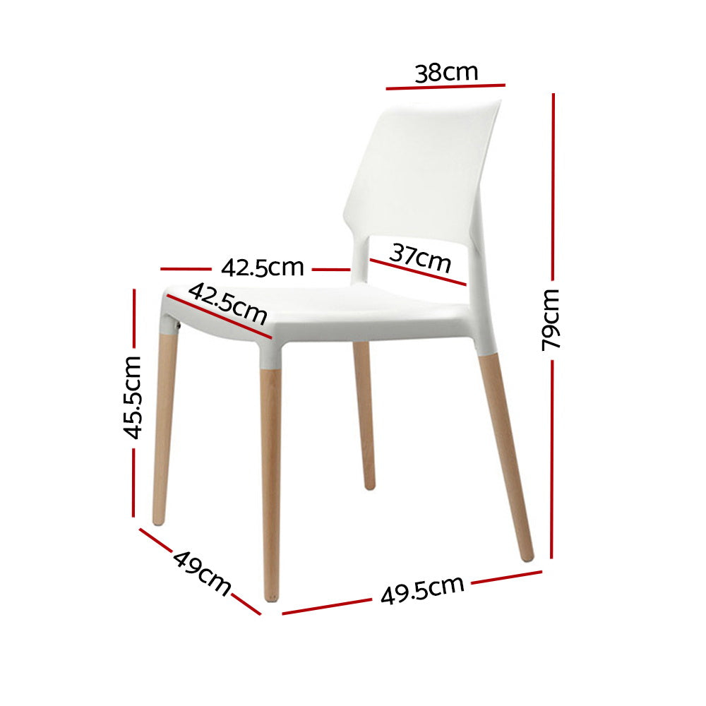Artiss Dining Chairs Set of 4 Stackable White