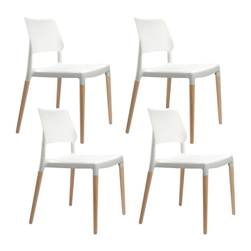 Artiss Dining Chairs Set of 4 Stackable White