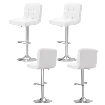 Artiss Bar Stools Gas Lift White PU Leather 4 Pack
