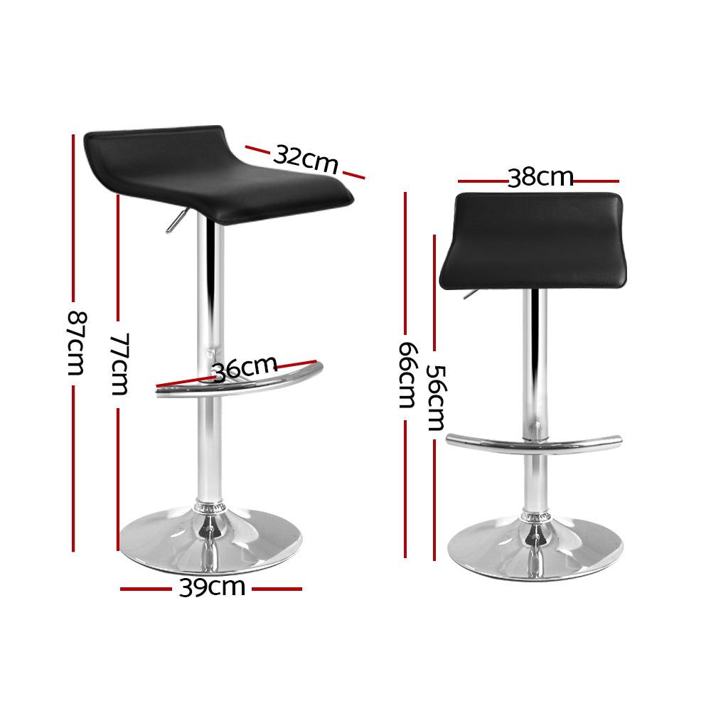 Artiss Backless Bar Stools Set of 2 Gas Lift Height Adjustable Black