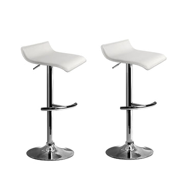 Artiss Height Adjustable Gas Lift Bar Stool PU Leather White