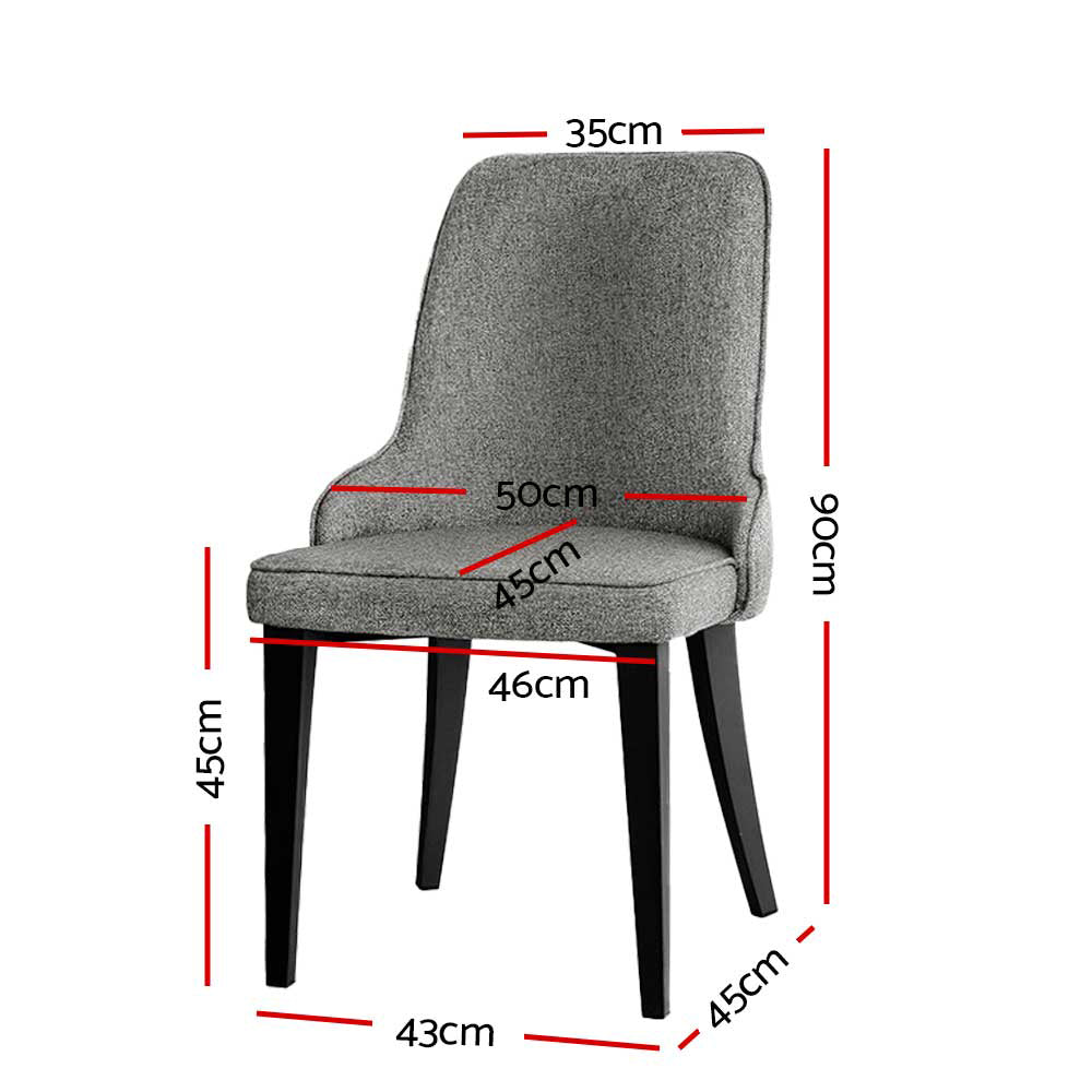 Artiss Fabric Dining Chairs Set of 2 Grey