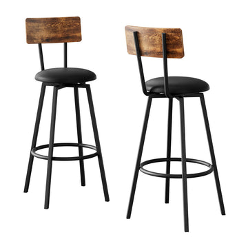 Artiss Industrial Bar Stools Set of 2 Steel Frame Anti-Scratch