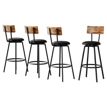 Artiss Industrial Bar Stools Set of 4 Steel Frame Anti-Scratch