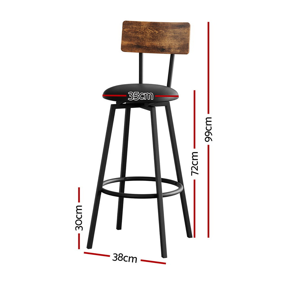Artiss Industrial Bar Stools Set of 4 Steel Frame Anti-Scratch