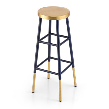 Artiss Metal Bar Stool Two-Tone Gold Navy Gilded Round Seat