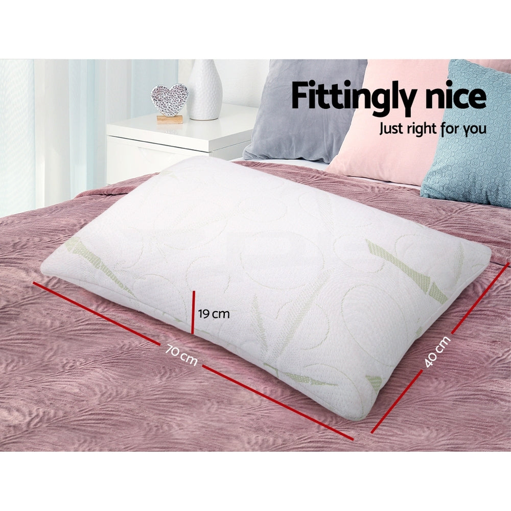 Giselle Bedding Bamboo Memory Foam Pillow 19cm Twin Pack