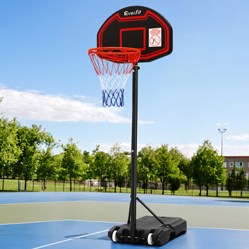 Everfit Basketball Hoop System Height Adjustable 2.1M Black