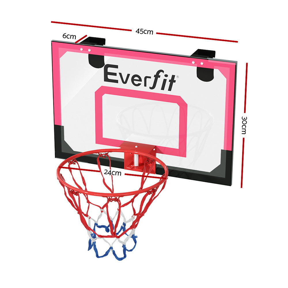 Everfit Mini Basketball Hoop 23 inch Shatterproof PET Backboard with Ball and Pump Red