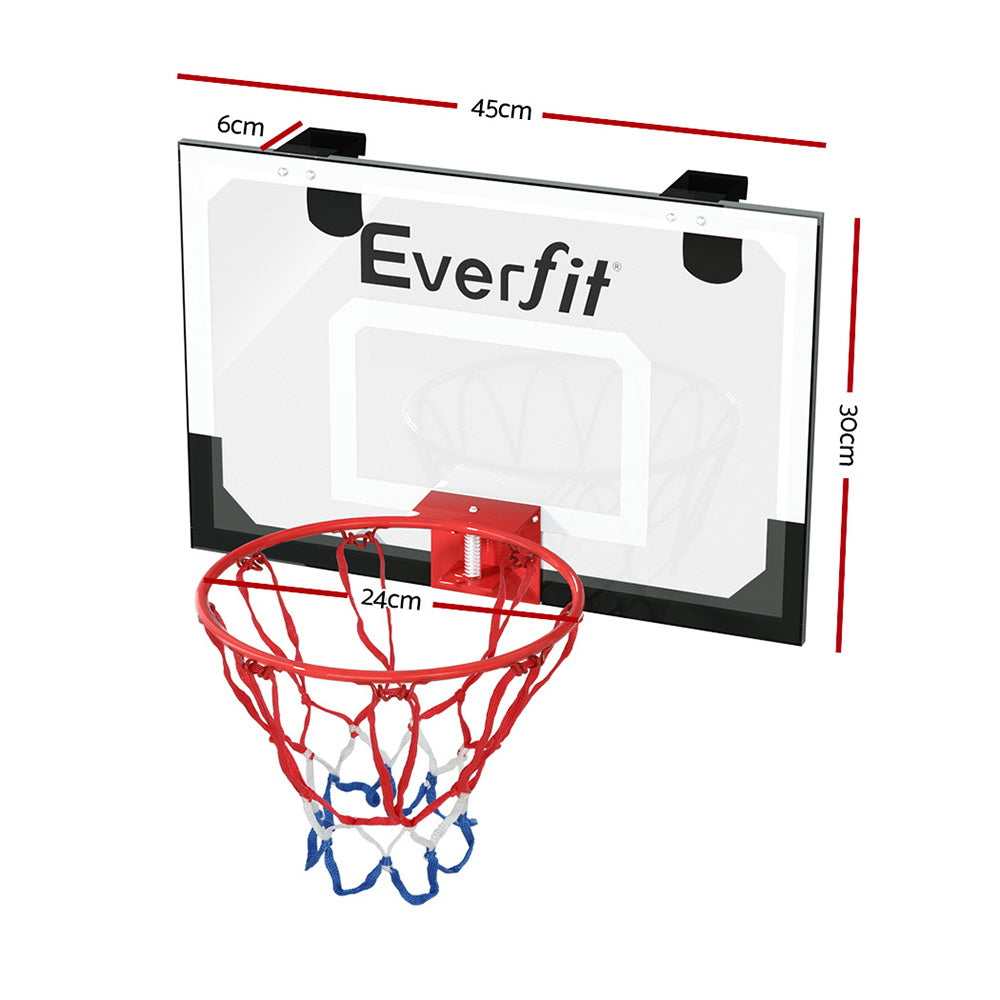 Everfit Mini Basketball Hoop 23 inch Shatterproof PET Backboard with Ball and Pump White