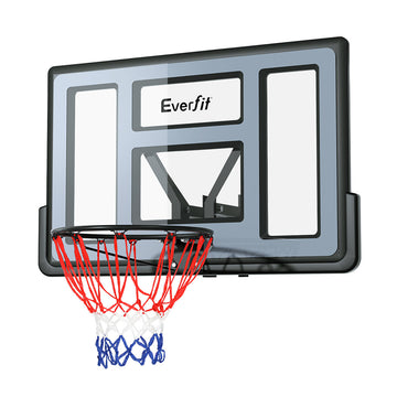 Everfit Wall Mounted Basketball Hoop 45 inch Shatterproof PC Backboard Pro Black