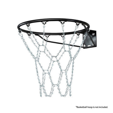 Everfit Basketball Chain Net Replacement 50cm Steel 12 Hooks Silver