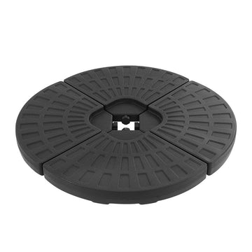 Instahut Outdoor Umbrella Base 4-Plate Fillable 48cm Black