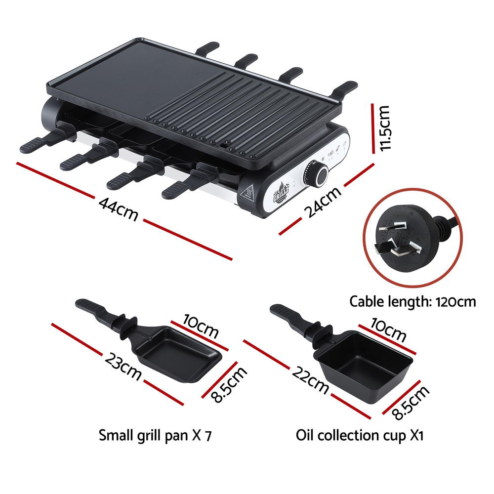 Grillz Electric BBQ Grill Smokeless 1400W with 7 Cooking Pans