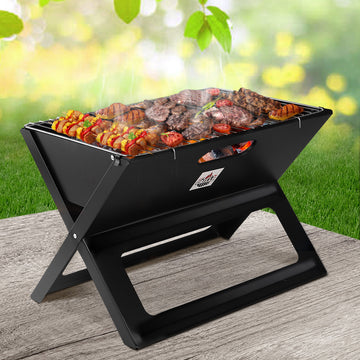 Grillz Portable Charcoal BBQ Grill Smoker 45cm