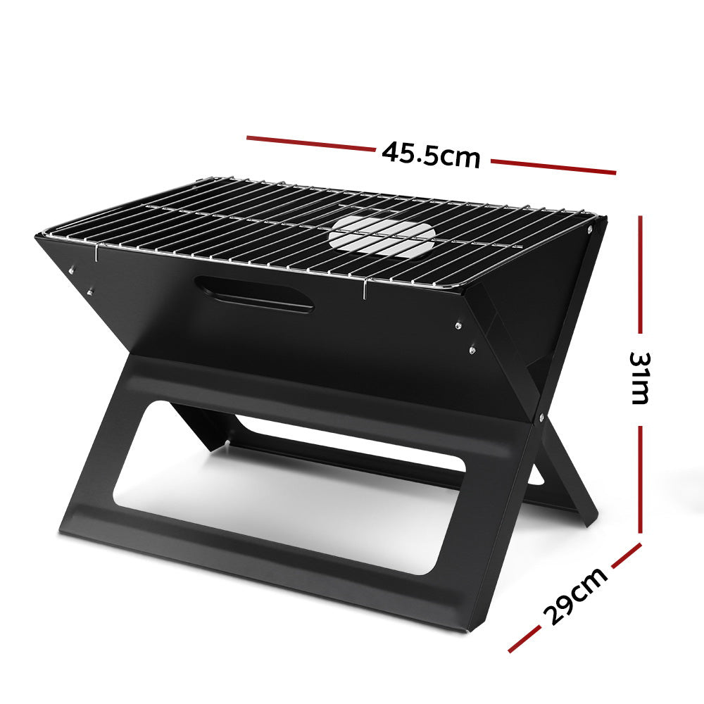 Grillz Portable Charcoal BBQ Grill Smoker 45cm