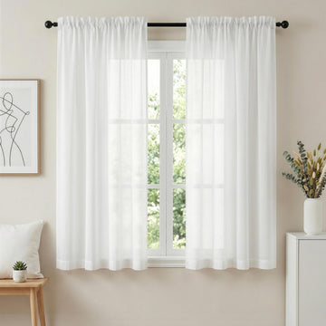 Artiss Blockout Curtains Pair Light Filtering White 132x160cm