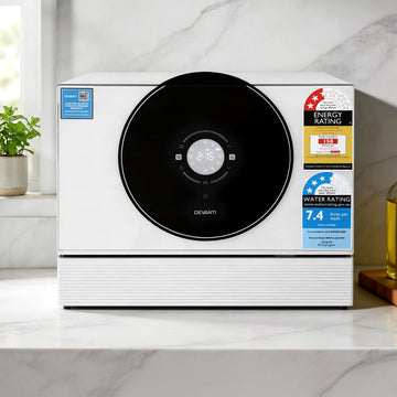 Devanti Benchtop Dishwasher 6 Place 7 Program LED White