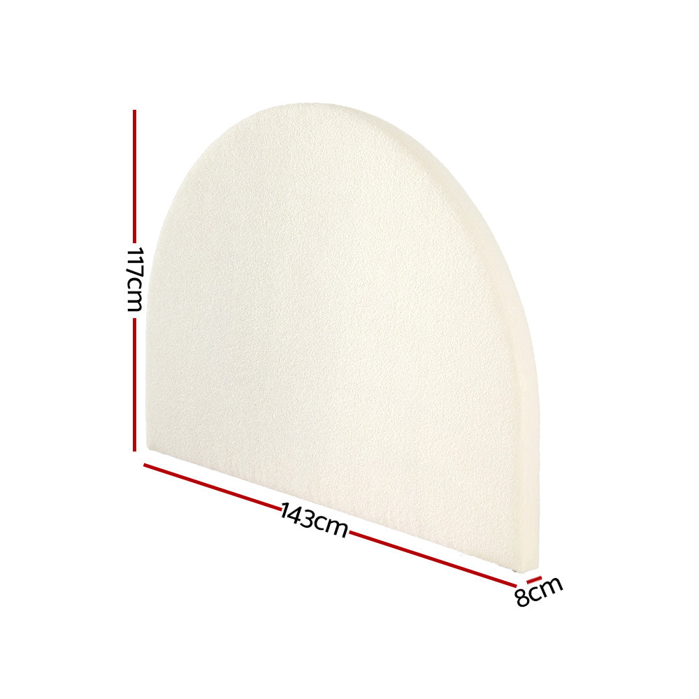 Artiss GREI Bed Head with Arch Shape Soft Boucle Fabric White