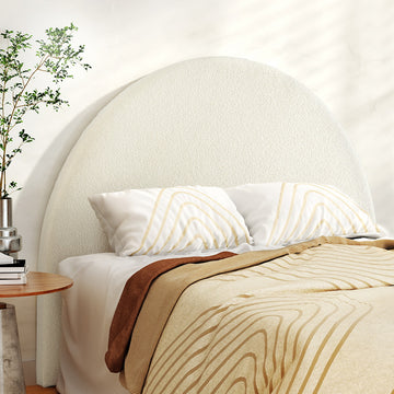 Artiss GREI Bed Head with Arch Shape Soft Boucle Fabric White