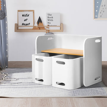 Keezi Kids Table and Chairs Set Multifunctional White