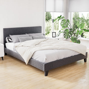 Artiss Neo Queen Bed Frame Charcoal Linen 300kg