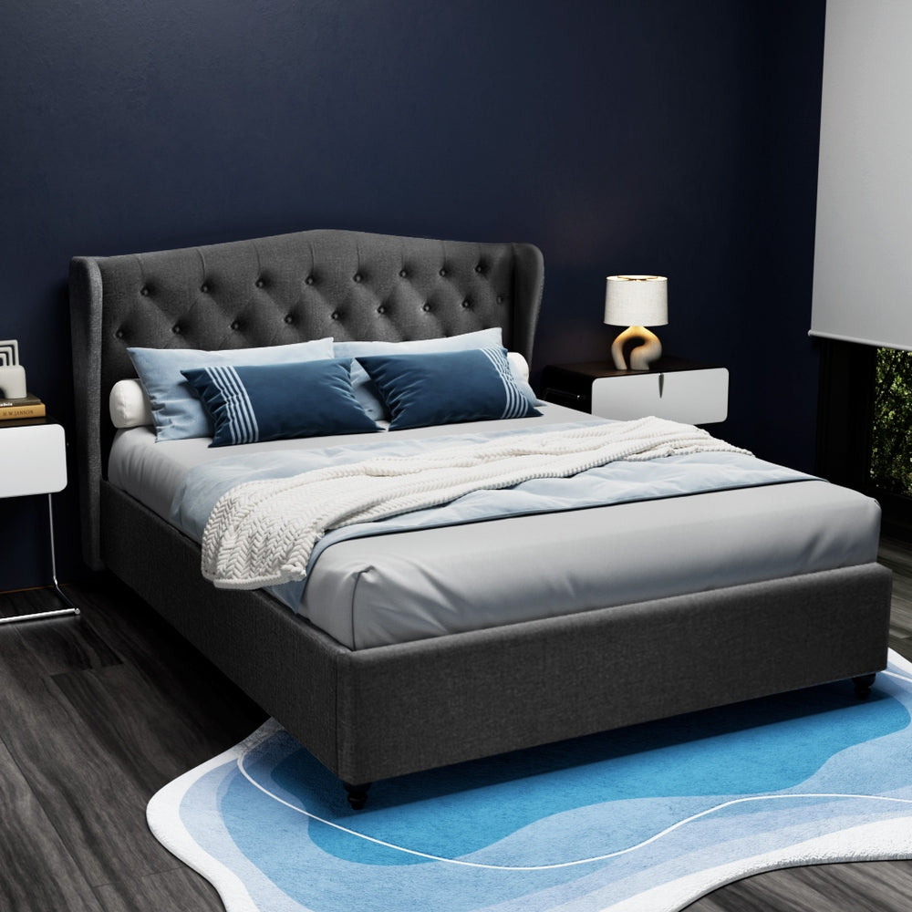 Artiss Pier Bed Frame Queen Charcoal