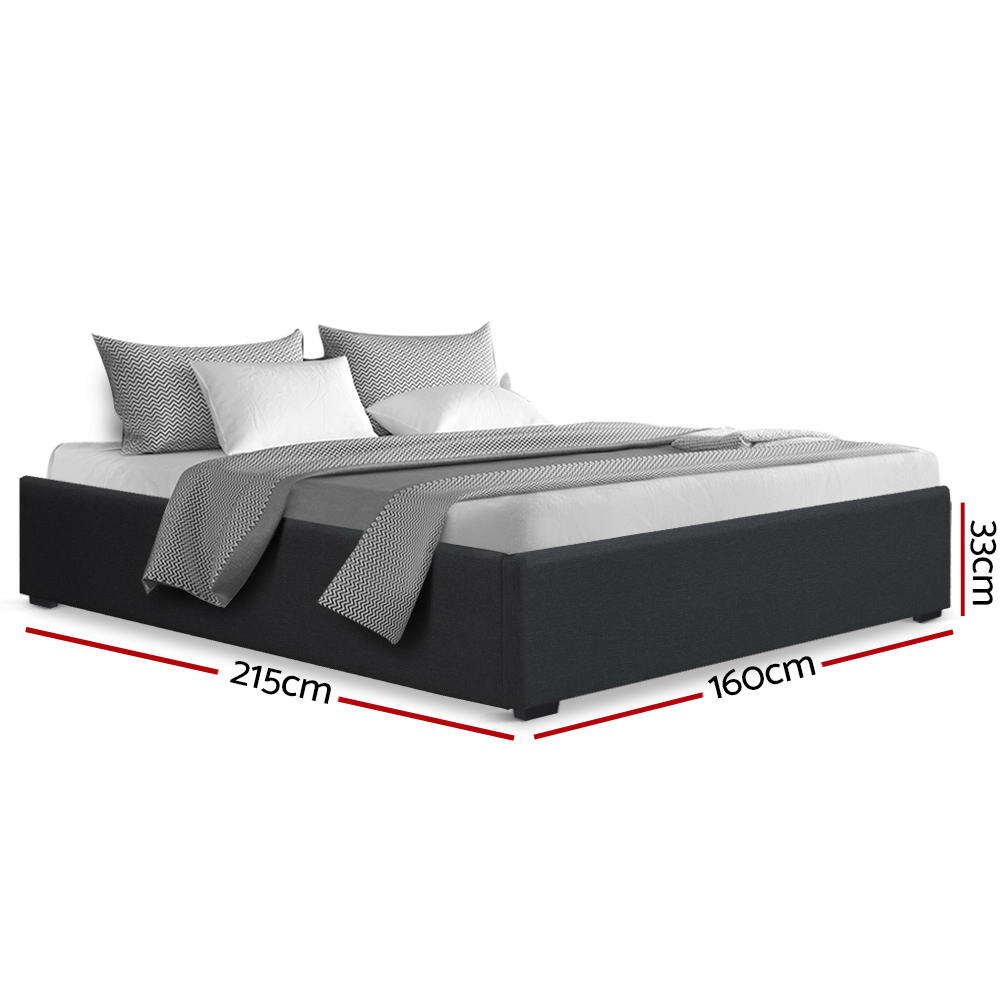 Artiss Toki Gas Lift Bed Frame Queen Charcoal